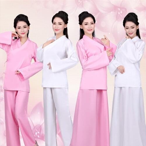 Chinese Folk National Hanfu Outfit Night Suits For Women Sleepwear Two Piece Set Tops Skirt Pants Pajamas Tang Dynasty Costume
