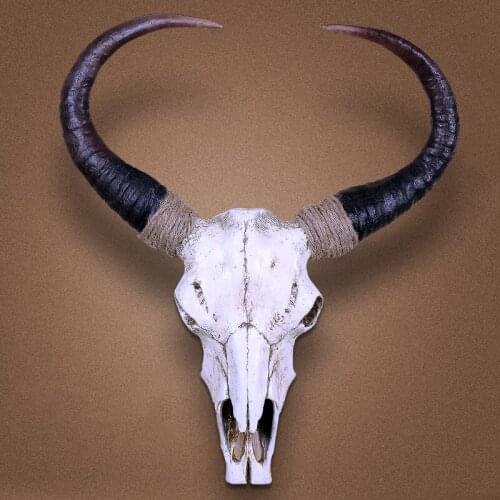 Cow Skull Wall Hanging Evil Decoration European Living Room Bar Retro Creative Resin Crafts Murals Animal Head Wall Decoration