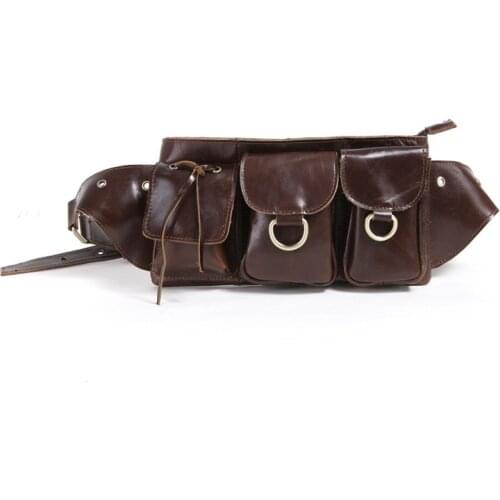 Medieval renaissance adult male Viking Knight pirate cosplay leather vintage pocket belt clothing bag