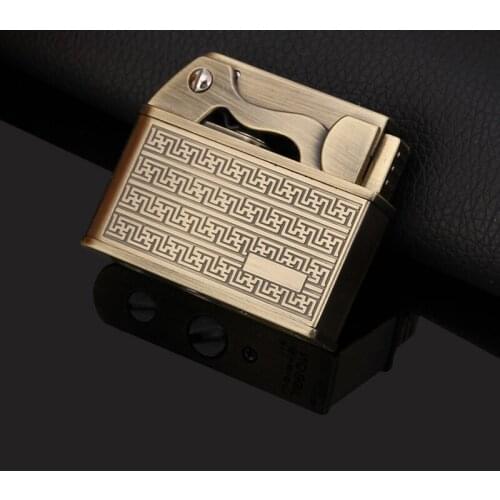 Creative Personality New Zinc Alloy Lighter Old Retro Wind Proof Kerosene Cigarette Lighter Mens Gift Smoking Tool Accessories