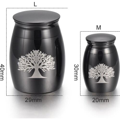 Mini Cremation Urn for Pet Ashes Jewelry Life Tree Stainless Steel Memorial Keepsake
