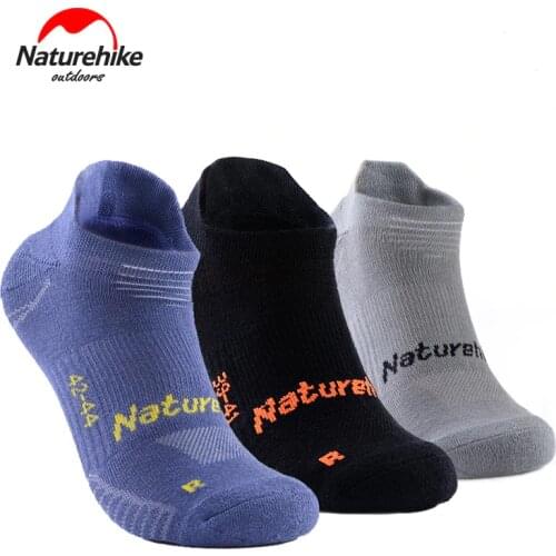 Naturehike Mens Thin Quick Dry Hosiery Absorb Sweat Gym Sock Slippers Womens Cotton Socks For Hiking Travel Running 3Pair/Lot