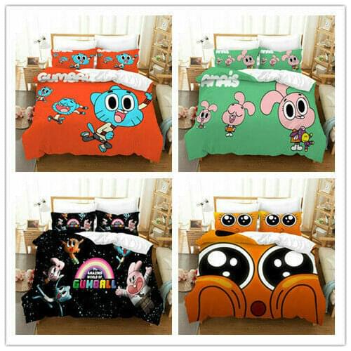 Gumball Games Cartoon Home Textile Pillow Case 3D Bed Linen Duvet Covers Comforter Bedding Sets Bed Set Home Decor Bedding