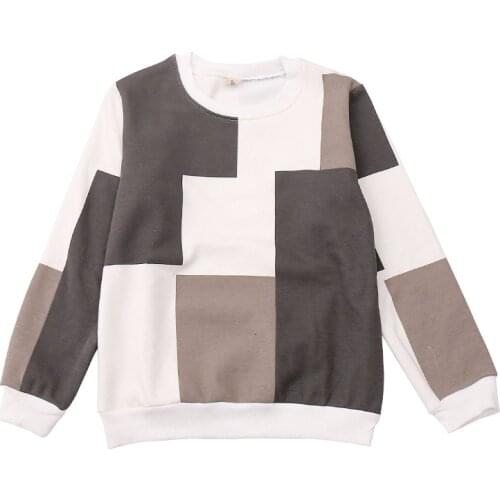 Childrens new style T-shirt Boys casual long sleeve T-shirt Sweater for boy plaid pattern Childrens fashion long-sleeved vest