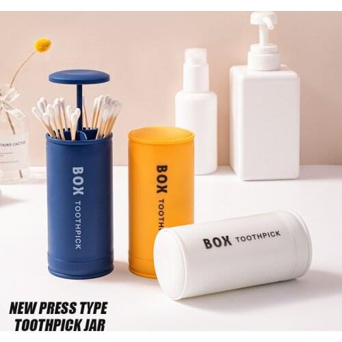 New Press Type Toothpick Jar Creative Automatic Pop-up Toothpick Cartridge Cotton Swab Cotton Stick Storage Cartridge For Home