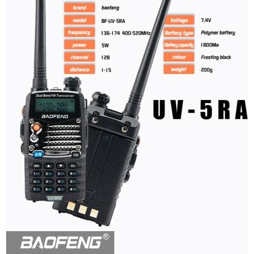 Baofeng UV-5RA UV5RA Walkie Talkie Scanner U/VHF Dual Band Standby Two Way Ham Radio Communicator FM Transceiver Long Range Time