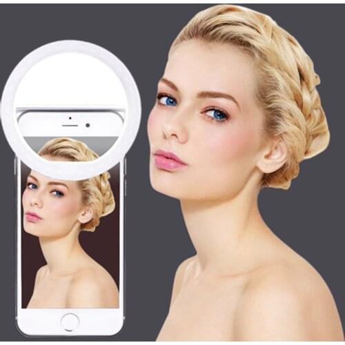 Selfie Portable Flash Led Camera Phone Photography Ring Light Enhancing Photography for iPhone Smartphone Pink White Black