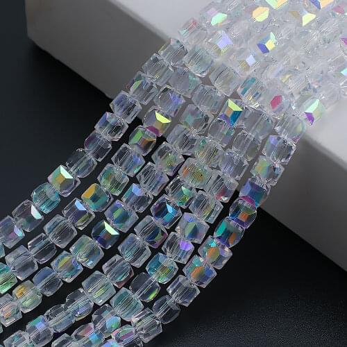 ZHUBI Wholesale Crystal China Jewelry Glass Square Beads 2/3/4/6/8/10mm Crafts Material Supplier DIY Making Accessories Bracelet