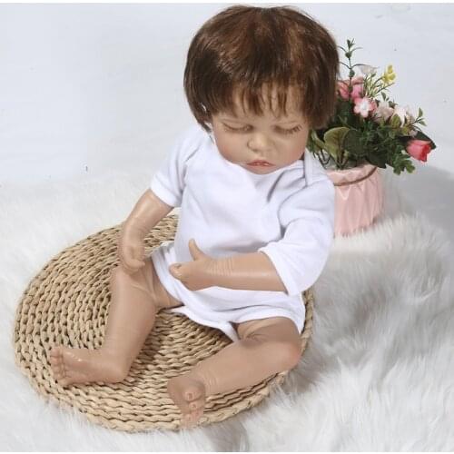 97BC 18’’ Baby Girl Doll Reborn Nurturing Doll Birthday Gift Interactive Sleeping Soft Baby Realistic Doll Stuffed Model Toy
