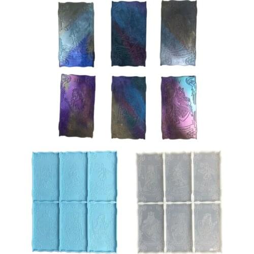 DIY Crafts Game Cards Epoxy Resin Mold Hanging Pendant Casting Silicone Mould C1FE
