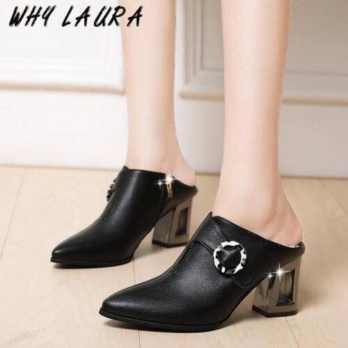 Zip decoration deep mouth single shoes fashion transparent coarse with a variety of occasions elegant womens single shoes INS t