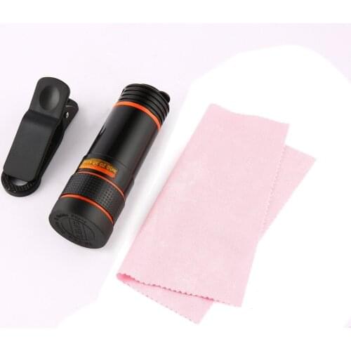 8X 12X Universal Zoom Lens Telephoto Lens Zoom Effect High-definition Lens Long Focus Monocular Phone Telescope for Mobile Phone