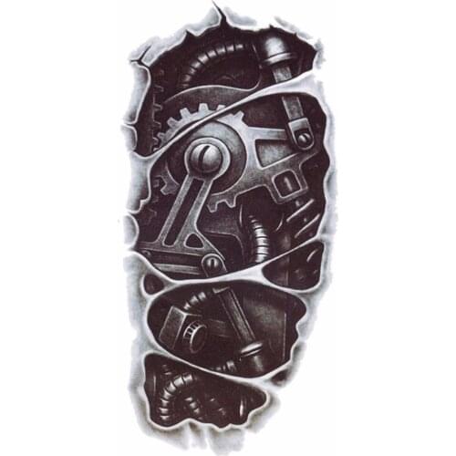 Temporary Tattoo Stickers 3D Robot Arm Removable Waterproof Tattoo Body Art for Men Wholesale 1PCS