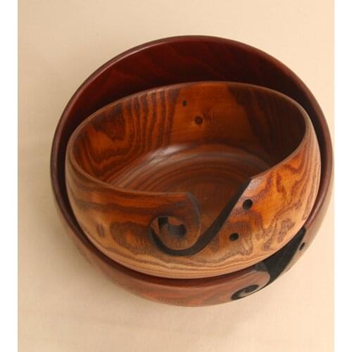 Knitting crochet wooden yarn bowl ceramics Wooden bag for clover tulip PRYM Knitting TOOLS sewing kit 22cm*18cm*8 wood