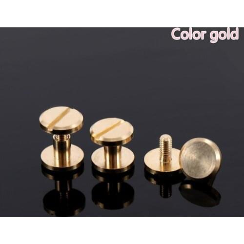 5pcs Solid Brass Binding Chicago Screws Nail Stud Rivets For Photo Album Leather Craft Studs Belt Wallet Fasteners