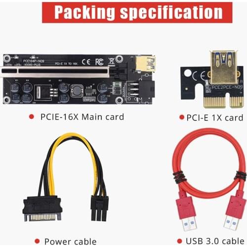 1-10PCS Newest PCIE Adapter Card 009s Plus Mining Super Version PCIE X16 PCI Express Extension Riser Card For Mining Video Card
