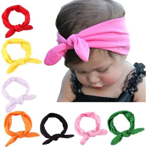 1/5PCS Girl Rabbit Ear Hairbands Turban Knot Kids Headband Bow baby Kids Turbans Accessoire Faixa Cabelo Para Bebe Headband
