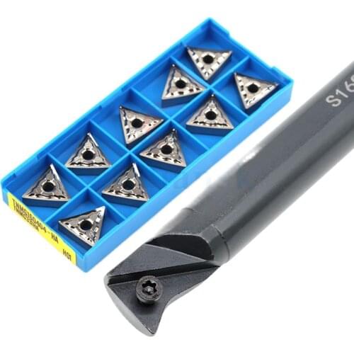 1pc S20R-STLNR16 finishing Internal turning toolholder Tools cutting edge angle 95°+10pcs TNMG Hard alloy CNC lathe inserts suit