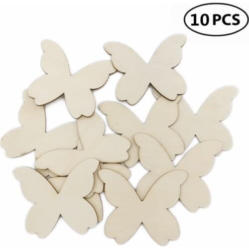 10pcs 80mm Natural Unfinished Wooden Butterfly Shaped Cutouts DIY for Craft Projects Decoration Wedding Gift Tag Craft