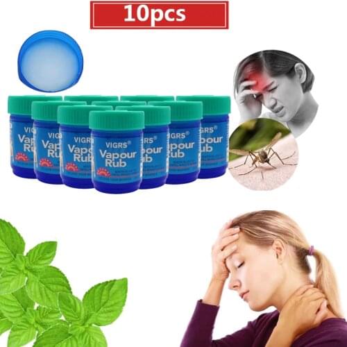 10pcs Vapour Rub White Cooling Balm Ointment For Anti Mosquito Headache Toothache Stomachache Dizziness Essential Oil Tiger Balm