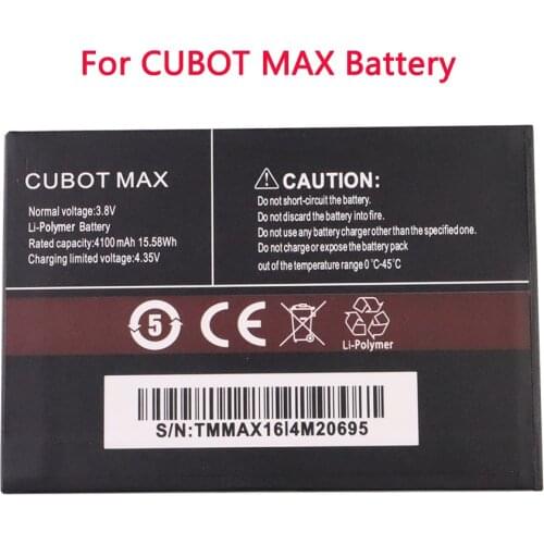 100% New Original Battery for CUBOT MAX 4100mAh Replacement backup battery For CUBOT MAX Cell Phone Batteries