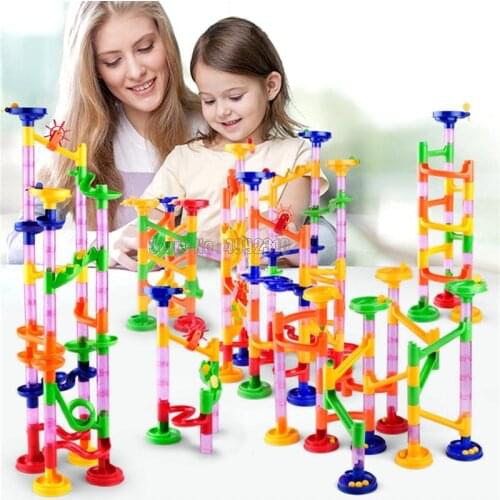 105pcs Diy Construction Marble Race Run Maze S Track Building Blocks Children Gift Baby Kid Educational Toy