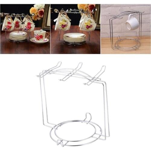 2 Colors Cup Plate Cup Organizer Rack Kitchen Bar Shelf Organizer Mug Holder For 4 Cups 6 Plates Cabinet Home Supplies A35