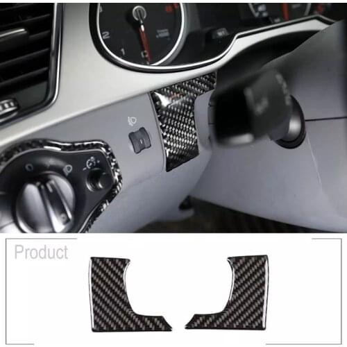 2 Pcs Soft Carbon Fiber Car Keyhole Side Panel 3D Interior Accessories Sticker For- A4L / A5 2009-2016