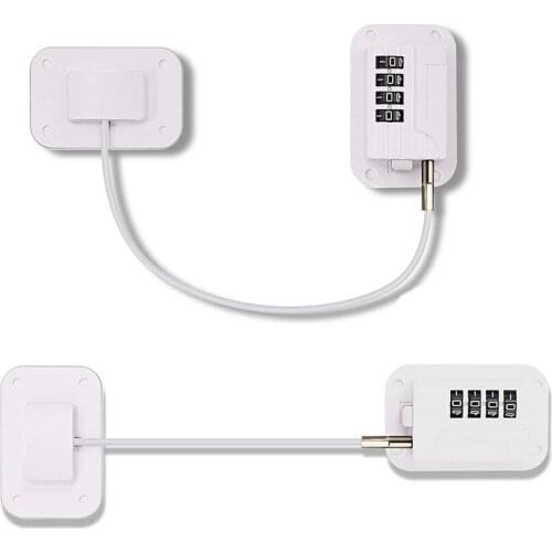 2 Pieces Refrigerator Lock Freezer Lock Fridge Door Lock Combination Child Safety Locks for Cabinets Drawer (White)