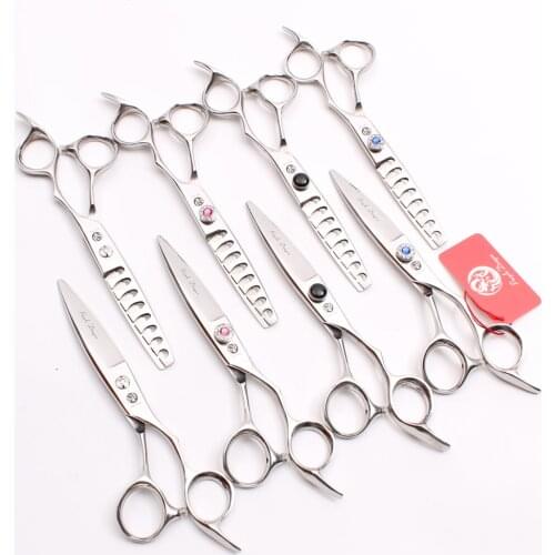 2Pcs Z9022 6" JP 440C Purple Dragon Professional Human Hair Scissors Set Hairdressing Shears Cutting Scissors Thinning Scissors