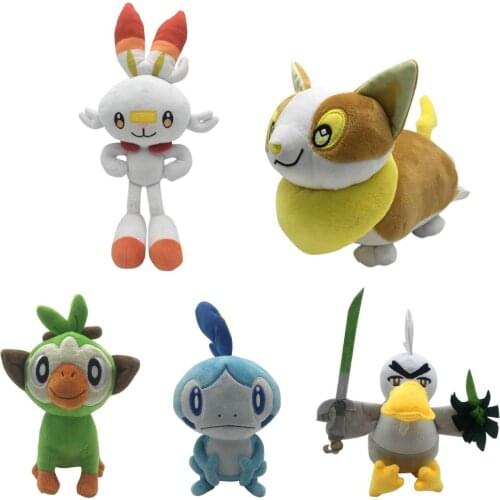 20 CM Sobble Scorbunny Grookey Yamper Zacian Sirfetch'd Cartoon Plush Toys Soft Stuffed Dolls Galar Region Collection Toys