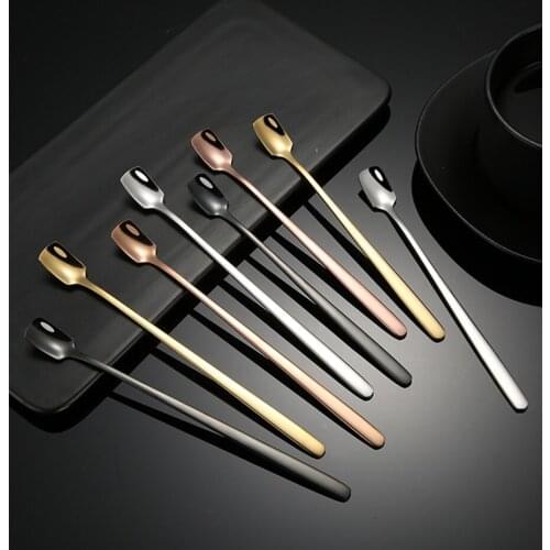 304 stainless steel mixing Stirring spoon creative long handle Thicken small spoon dessert spoon coffee ice spoons