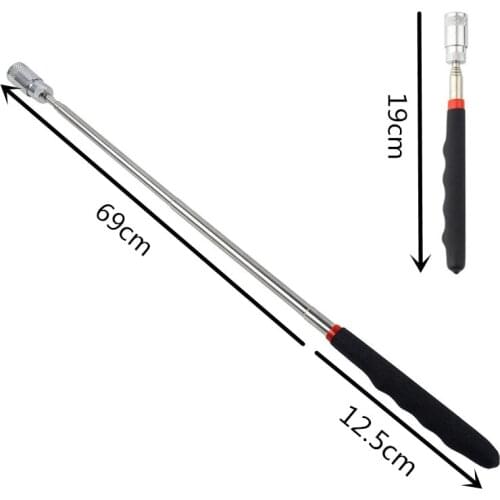 80cm Telescopic Strong magnetic Pick Up Mini Portable metal Magnetic Pen For Picking Up Nut Bolt Gap Cleaning LED pick up tool