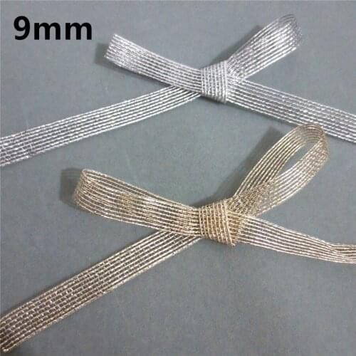 80Yards 1/1.5/2.5/3.8cm Gold And Silver Silk Stripe Lattice Fishing Net Ribbon Handmade DIY Hair Accessories Bow Accessories 482