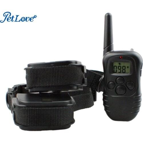 Remote Dog Training Device - 330 Yards Warning Tone Shock Stimulus and Battery Wireless Dog Training Collar for 2 Dogs