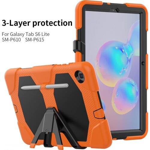 Case for Samsung Tab S6 Lite Cases 2020 3 Layer Heavy Armor Protection Soft Silicone Cover for SM-P610 SM-P615