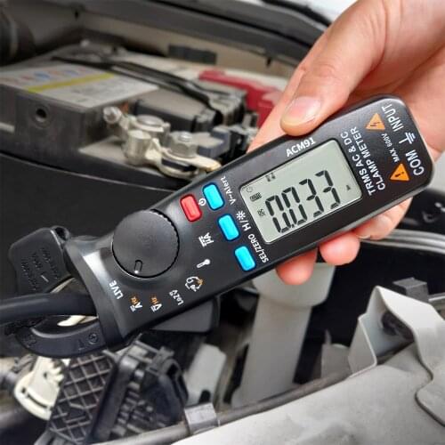 Digital Clamp Meter 1mA AC/DC Current True RMS Auto-Ranging Temperature Capacitance Live Check Voltage Tester