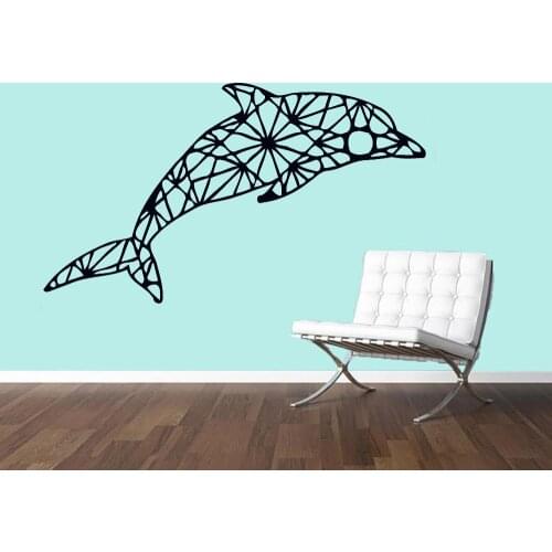 Geometric Dolphin Vinyl Wall Sticker Bedroom Nordic Wall Decals For Living Room Home Decor Nursery Art Murals Removable C952