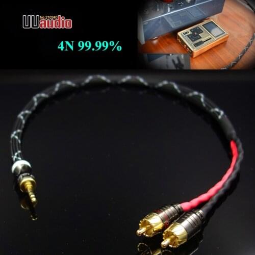 HIFI 3.5mm to 2 RCA Stereo DIY Cable Budweiser RCA + Canare Professional Broadcast Audio-cable for Mp3