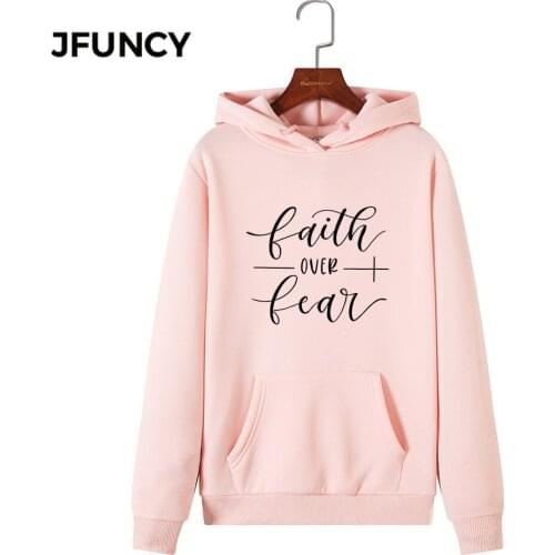 JFUNCY 2020 Autumn Women Casual Hoodies Plus Size Female Hooded Sweatshirt Woman Pullover New Letter Print Long Sleeve Sportwear