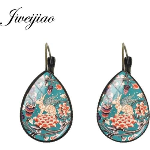 JWEIJIAO New Polish Folk Art Patterns Earrings Tear water-drop Ear Clip Earrings Bohemia Fashion Jewelry for Women Girls FL32