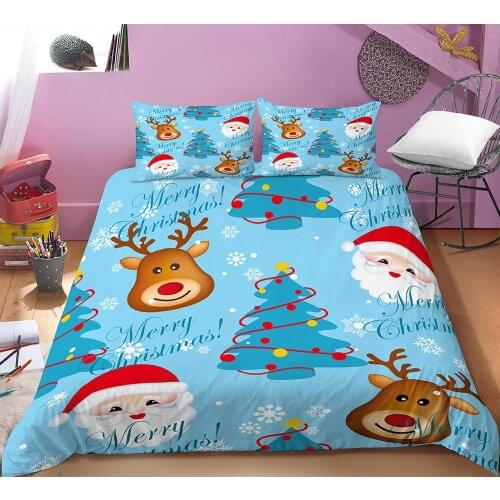 Edredones Niños Girls Cartoon Snowmen Bedding Set for Baby Kids Children Crib Duvet Cover Set Pillowcase Christmas Quilt Cover