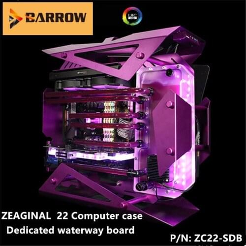 Barrow Water Cooling Kits ZC22-SDB,RGB Waterway Boards for Zeaginal 22 Case for Intel CPU Water Block & Single GPU Building