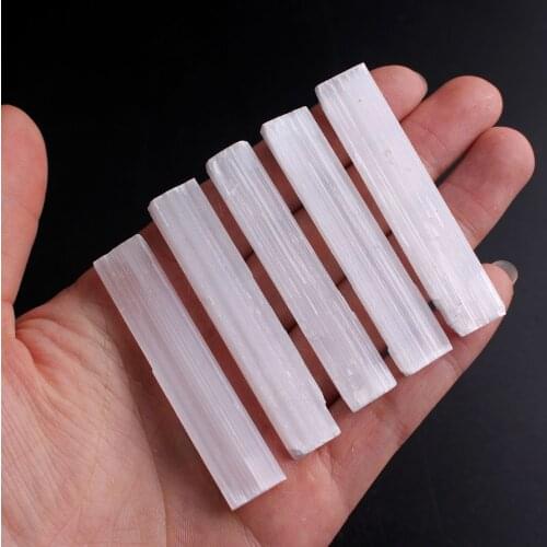 3pcs Natural Selenite Crystal Stick Chips Gypsum white Quartz Rough Minerals Specimen Point Healing Stone Home energy stone