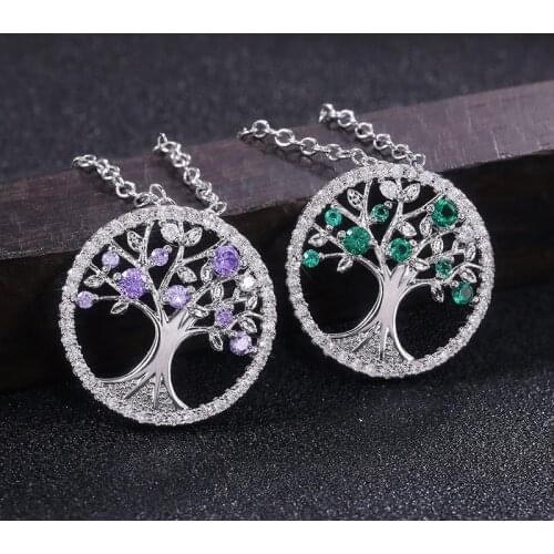 Megin D Hot Sale Romantic Exquisite Life of Tree Copper Necklaces for Women Lover Mother Friend Fashion Design Gift Jewelry
