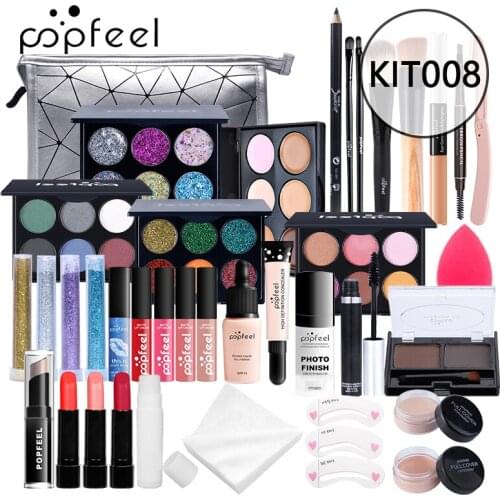 POPFEEL Full Starter 35-piece Makeup Kits Eyeshadow Powder Lip Gloss Blush Concealer Mascara Cosmetic Gift Box Maquillaje