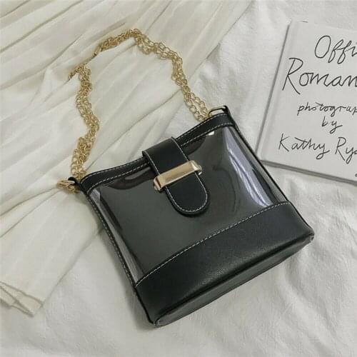 New Women Bag PVC Transparent Shoulder Bag For Lady Purse Clear Jelly Bag Travel Tote Handbag Fashion Messenger Crossbody Bag