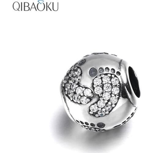 925 Sterling Silver Dazzling CZ Beads fit Bracelets