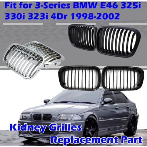 New Front Hood Kidney Grille Bumper Grill Fit For 3-Series BMW E46 325i 330i 323i 4Dr 1998-2002,Car accessories Replacement Part