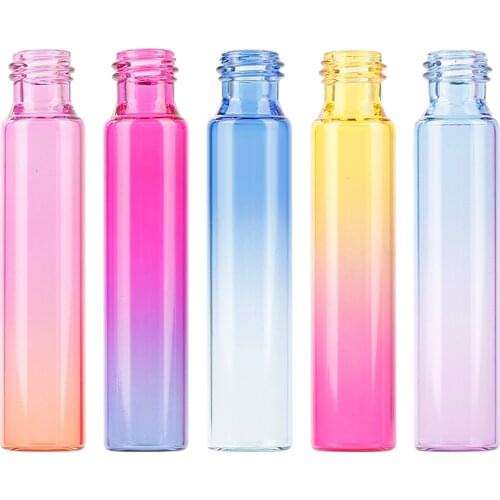 1pcs 10ml Portable Gradient Color Essential Oil Empty Bottle Roller Ball Thick Glass Roll On Durable For Travel Supply